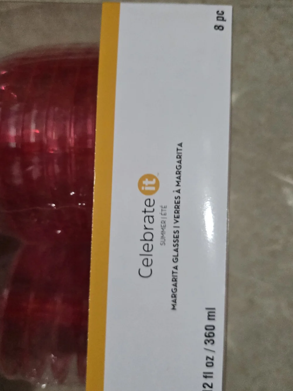 Celebrate It Pink Margarita Plastic - Set 3 Box